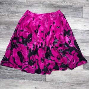 Victor Alfaro Vibrant Magenta and Black A-Line Skirt